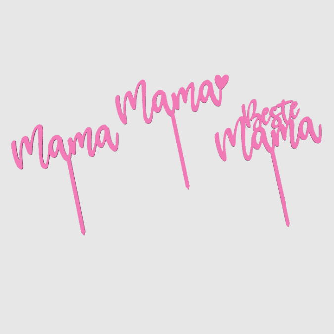 STL 3D Druck Datei Caketopper Pflanzenstecker Kuchenstecker Mama Beste Mama Muttertag 3D-Druck Datei – Bild 2