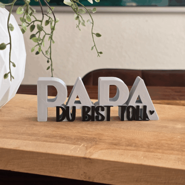 STL 3D Druck Datei 2er Set Vatertag Papa Hab dich lieb & du bist toll Schriftzug 3D-Datei – Bild 5
