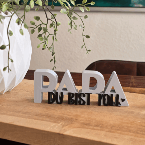 STL 3D Druck Datei 2er Set Vatertag Papa Hab dich lieb & du bist toll Schriftzug 3D-Datei – Bild 7
