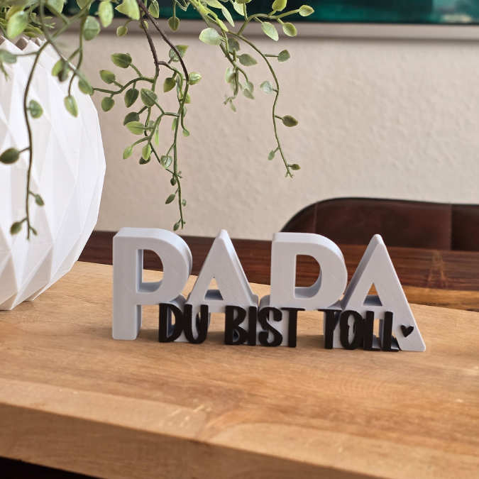 STL 3D Druck Datei 2er Set Vatertag Papa Hab dich lieb & du bist toll Schriftzug 3D-Datei – Bild 7