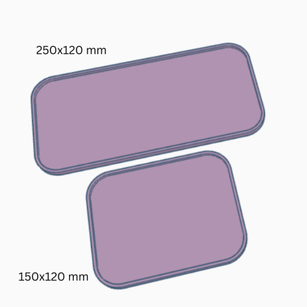 STL 3D Druck Datei 2er Set Blanko Dekoteller Rechteckig 250x120mm (großer) 3D-Druck Datei – Bild 2
