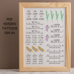 PDF - Kerzentattoo Vorlage - Lachen - A4 Kerzentattoos zum selber drucken