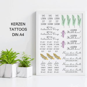 PDF - Kerzentattoo Vorlage - Lachen - A4 Kerzentattoos zum selber drucken