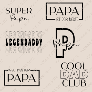 SVG Laser Datei Gravur Papa Legendaddy Vater Vatertag Super Papa Cool Dad Club Laserdatei Plotterdatei