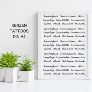 PDF - Kerzentattoo Vorlage - Nimm dir was du brauchst SOMMER - A4 Kerzentattoos zum selber drucken