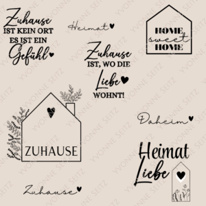 SVG Laser Datei Gravur Zuhause Home Heimat Häuser Laserdatei Plotterdatei