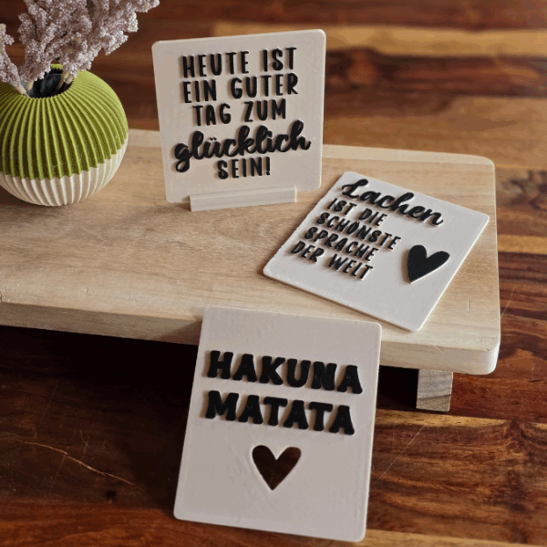 STL 3D Druck Datei Statement Aufsteller positive quotes Sprüche Karten Einschieber mit 3 verschiedenen Ständern 3D-Datei – Bild 10