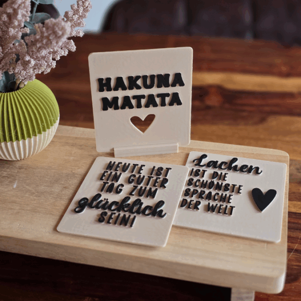 STL 3D Druck Datei Statement Aufsteller positive quotes Sprüche Karten Einschieber mit 3 verschiedenen Ständern 3D-Datei – Bild 11