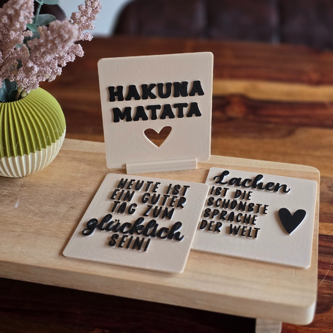 STL 3D Druck Datei Statement Aufsteller positive quotes Sprüche Karten Einschieber mit 3 verschiedenen Ständern 3D-Datei – Bild 11