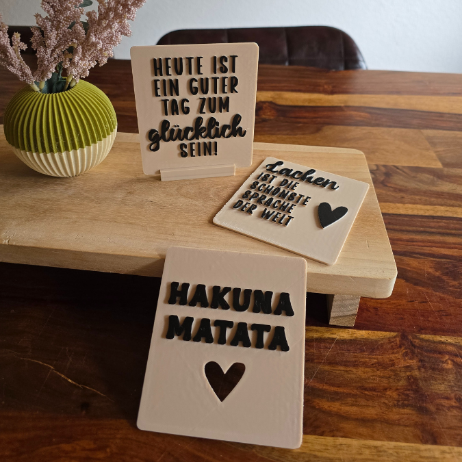 STL 3D Druck Datei Statement Aufsteller positive quotes Sprüche Karten Einschieber mit 3 verschiedenen Ständern 3D-Datei – Bild 9