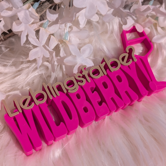 STL 3D Druck Datei Aufsteller Schriftzug Statement "Lieblingsfarbe Wildberry" Sommer Cocktails Drinks 3D-Druck Datei – Bild 7