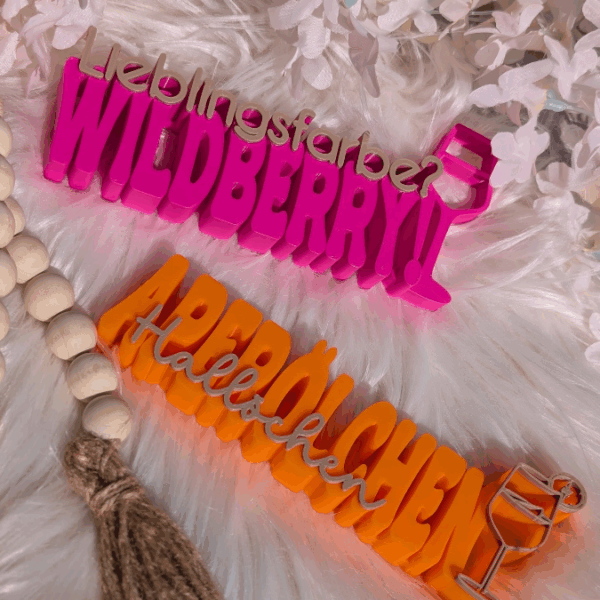 STL 3D Druck Datei Aufsteller Schriftzug Statement "Lieblingsfarbe Wildberry"  Sommer Cocktails Drinks 3D-Druck Datei – Bild 8