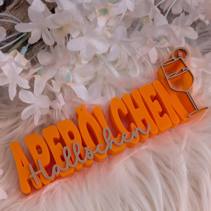 STL 3D Druck Datei Aufsteller Schriftzug Statement 2er Set "Hallöchen Aperölchen" Sommer Cocktails Drinks 3D-Druck Datei – Bild 7