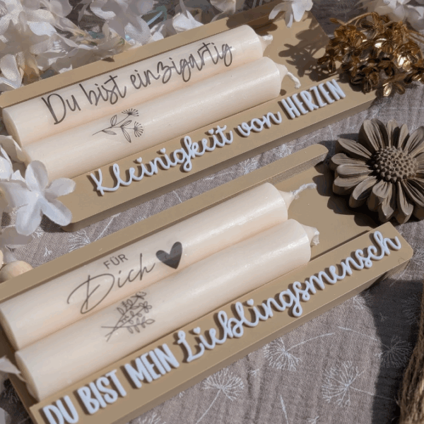 STL 3D Druck Datei Kerzenhalter Kerzenset 2er Kleinigkeit von Herzen & Du bist mein Lieblingsmensch Kerzenverpackung 3D-Druck Datei – Bild 9