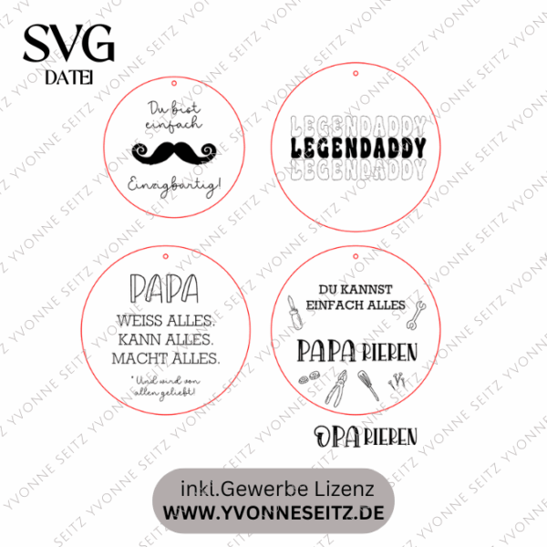 SVG Datei Holzscheiben Opa Papa Werkzeug Männer Geschenkidee für Vatertag Legendaddy Einzigbartig Paparieren Laserdatei Männergeschenk Vater – Bild 2