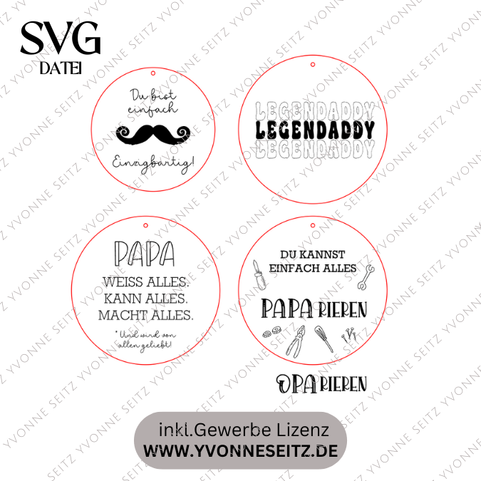 SVG Datei Holzscheiben Opa Papa Werkzeug Männer Geschenkidee für Vatertag Legendaddy Einzigbartig Paparieren Laserdatei Männergeschenk Vater – Bild 2