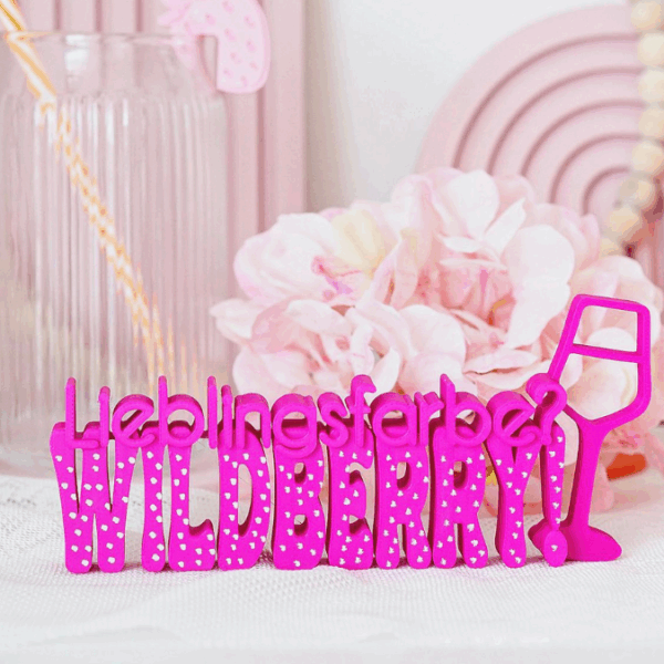 STL 3D Druck Datei Aufsteller Schriftzug Statement "Lieblingsfarbe Wildberry"  Sommer Cocktails Drinks 3D-Druck Datei – Bild 10