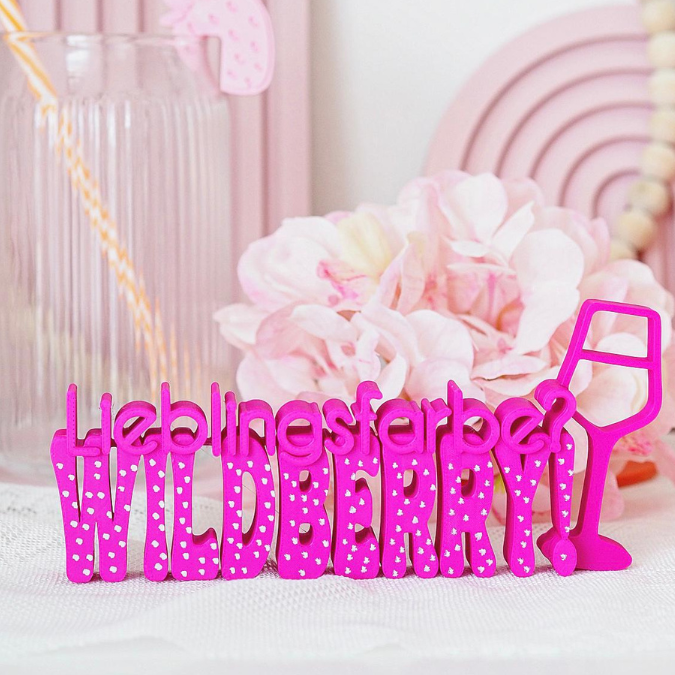 STL 3D Druck Datei Aufsteller Schriftzug Statement "Lieblingsfarbe Wildberry" Sommer Cocktails Drinks 3D-Druck Datei – Bild 10