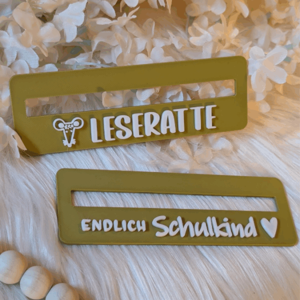 STL 3D Druck Datei Lesehilfe 3er Set Einschulung Schulkind Schule Lesen inkl Blanko zum personalisieren 3D-Druck Datei – Bild 12