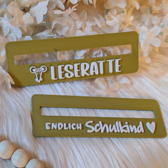 STL 3D Druck Datei Lesehilfe 3er Set Einschulung Schulkind Schule Lesen inkl Blanko zum personalisieren 3D-Druck Datei – Bild 12