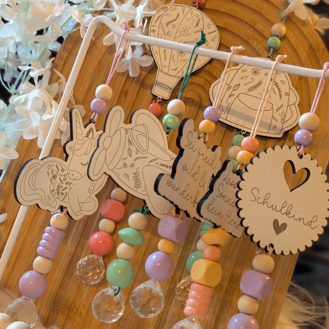 SVG Laserdatei Florale Sonnenfänger für Kinder Schulkind Einschulung Junge Mädchen Einhorn Flugzeug 9 Designs Geschenkidde für Kinder SVG-Datei – Bild 18
