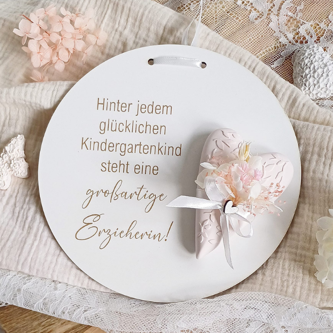 SVG Laserdatei 2er Set Holzscheibe Pflanzenstecker Geschenkscheibe Erzieherin Abschied Kindergarten SVG Datei – Bild 10