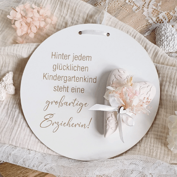 SVG Laserdatei 2er Set Holzscheibe Pflanzenstecker Geschenkscheibe Erzieherin Abschied Kindergarten SVG Datei – Bild 2