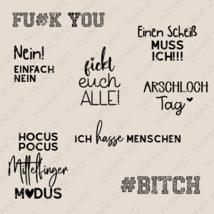 SVG Laser Datei Gravur BAD WORDS Statement Bad Moms Gravuren für Tassen Menschen Hasser Nein Negativ Laserdatei Plotterdatei