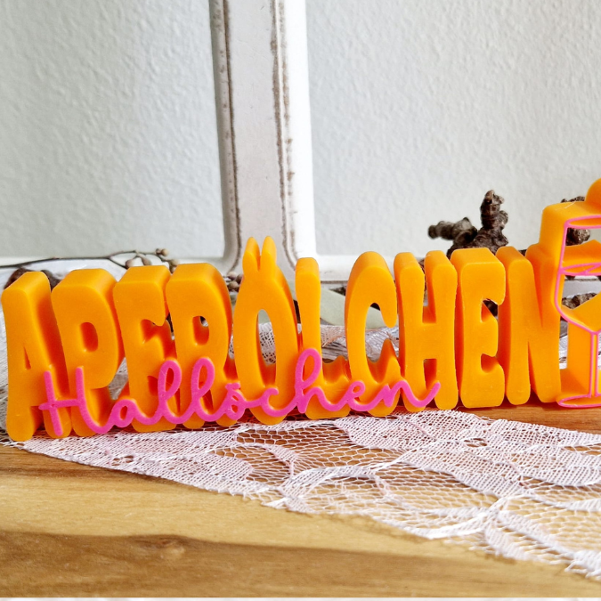 STL 3D Druck Datei Aufsteller Schriftzug Statement 2er Set "Hallöchen Aperölchen" Sommer Cocktails Drinks 3D-Druck Datei – Bild 5