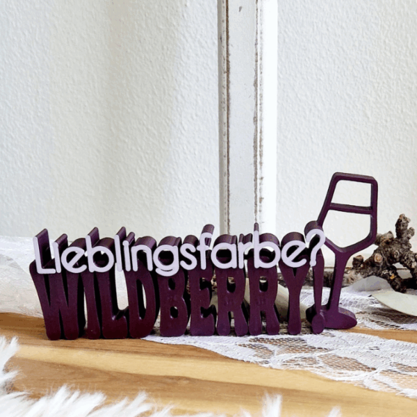 STL 3D Druck Datei Aufsteller Schriftzug Statement "Lieblingsfarbe Wildberry"  Sommer Cocktails Drinks 3D-Druck Datei – Bild 4
