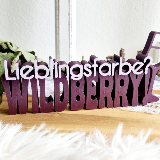 STL 3D Druck Datei Aufsteller Schriftzug Statement "Lieblingsfarbe Wildberry" Sommer Cocktails Drinks 3D-Druck Datei – Bild 5