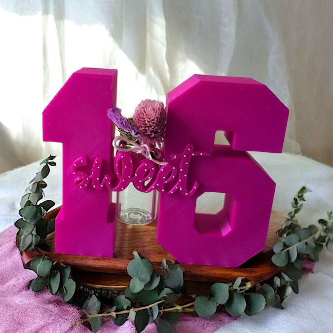 3D Druck Datei STL 16 18 20 30 40 50 60 70 80 happy birthday Geburtstag Geburtstagszahlen für Reagenzglas Geldgeschenk Blumen 3D-Druck Datei – Bild 16