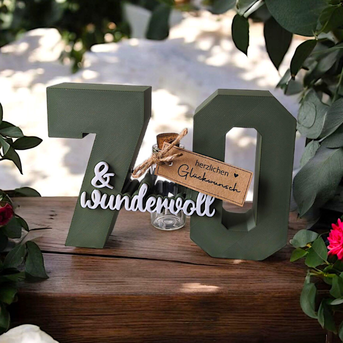 3D Druck Datei STL 16 18 20 30 40 50 60 70 80 happy birthday Geburtstag Geburtstagszahlen für Reagenzglas Geldgeschenk Blumen 3D-Druck Datei – Bild 15