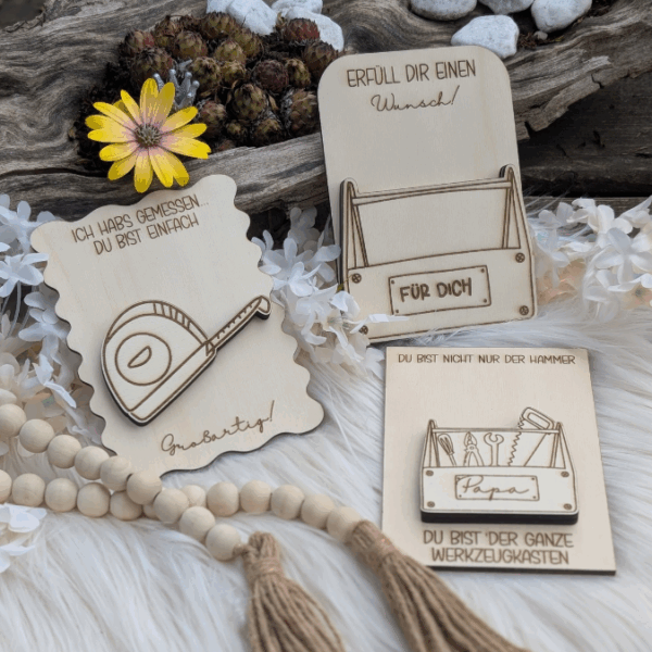 SVG Datei Karten für Gutscheine oder Geld Werkzeug Männer Geschenkidee für Papa Vatertag Opa Mann SVG Laserdatei Laserfile Lasercut Männergeschenk Mann Vater – Bild 20