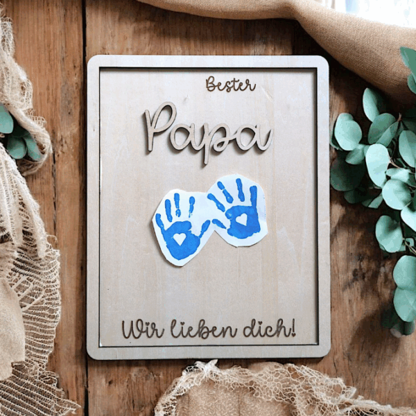 SVG Datei Bilderrahmen für Handabdruck Fußabdruck Hammer Männer Geschenkidee für Papa Vatertag Mann SVG Laserdatei Männergeschenk Mann Vater – Bild 15