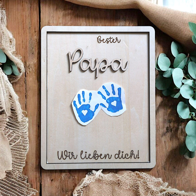 SVG Datei Bilderrahmen für Handabdruck Fußabdruck Hammer Männer Geschenkidee für Papa Vatertag Mann SVG Laserdatei Männergeschenk Mann Vater – Bild 15