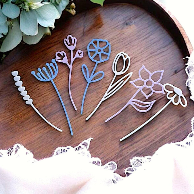 STL 3D Druck Datei Blumen Flowers Blumenliebe 8 einzelne Blümchen 3D-Druck Datei