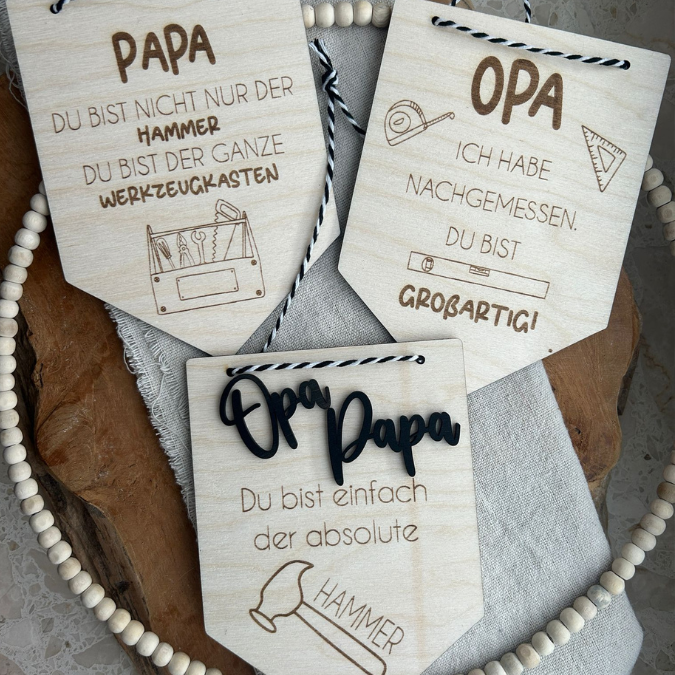 SVG Datei Wimpel Werkzeug Männer Geschenkidee für Papa Vatertag Opa Mann SVG Laserdatei Laserfile Lasercut Männergeschenk Mann Vater – Bild 3