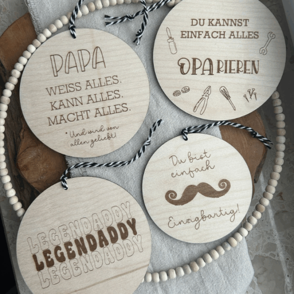 SVG Datei Holzscheiben Opa Papa Werkzeug Männer Geschenkidee für Vatertag Legendaddy Einzigbartig Paparieren Laserdatei Männergeschenk Vater – Bild 3