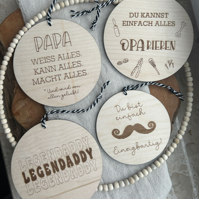 SVG Datei Holzscheiben Opa Papa Werkzeug Männer Geschenkidee für Vatertag Legendaddy Einzigbartig Paparieren Laserdatei Männergeschenk Vater – Bild 3