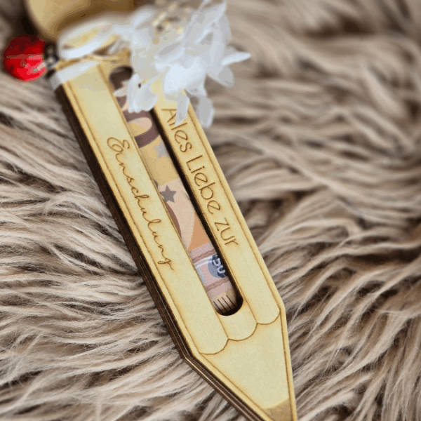SVG Laserdatei Schulkind Einschulung Halter für Lolli Lutscher Geldgeschenke Schultüte Stift Gescheinkidee Junge Mädchen SVG Datei – Bild 10