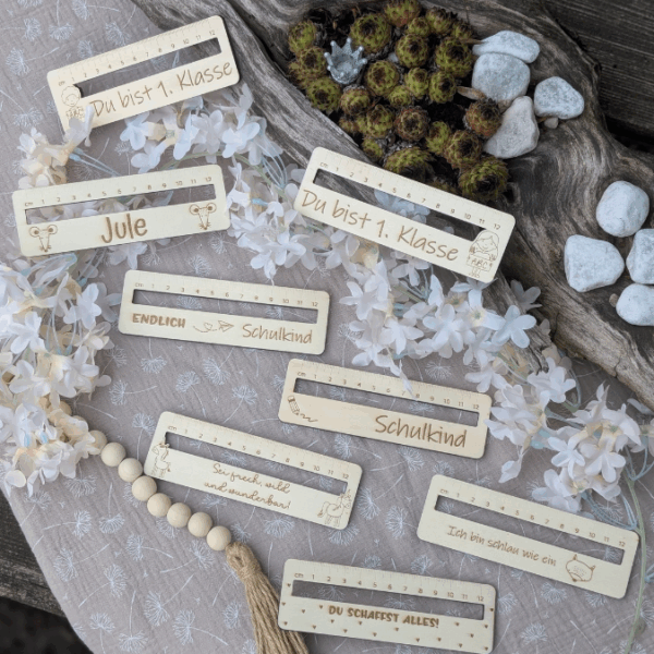 SVG Laserdatei Schulkind Einschulung Lesehilfe Lineal 10er Set personalisierbar Gescheinkidee Junge Mädchen SVG Datei – Bild 15