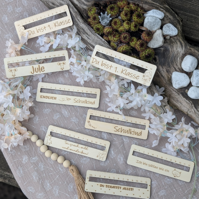SVG Laserdatei Schulkind Einschulung Lesehilfe Lineal 10er Set personalisierbar Gescheinkidee Junge Mädchen SVG Datei – Bild 15