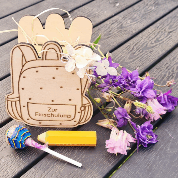 SVG Laserdatei Schulkind Einschulung Rucksack Schulranzen zum befüllen Gescheinkidee Junge Mädchen 3mm und 4mm SVG Datei – Bild 22