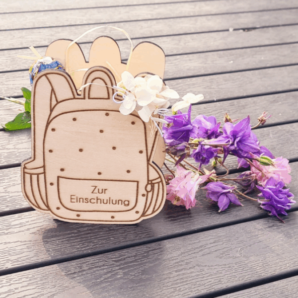 SVG Laserdatei Schulkind Einschulung Rucksack Schulranzen zum befüllen Gescheinkidee Junge Mädchen 3mm und 4mm SVG Datei – Bild 23