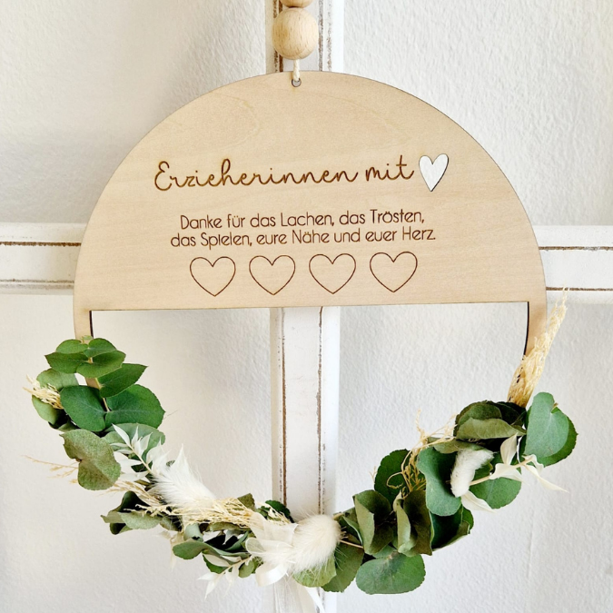 SVG Laserdatei 4er Set Kränze Tagesmutter Erzieherin Abschied Kindergarten Danke Dankeschön SVG Datei – Bild 10