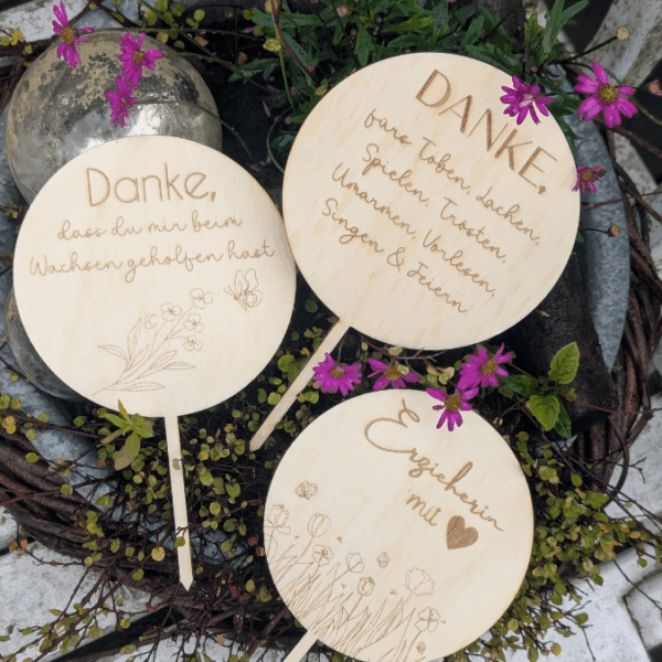 SVG Laser Datei Pflanzenstecker 9er Set Kindergartenabscheid Geschenk Erzieherin Kita KiGa SVG Datei – Bild 33