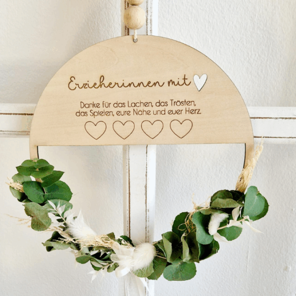 SVG Laserdatei 4er Set Kränze Tagesmutter Erzieherin Abschied Kindergarten Danke Dankeschön SVG Datei – Bild 3