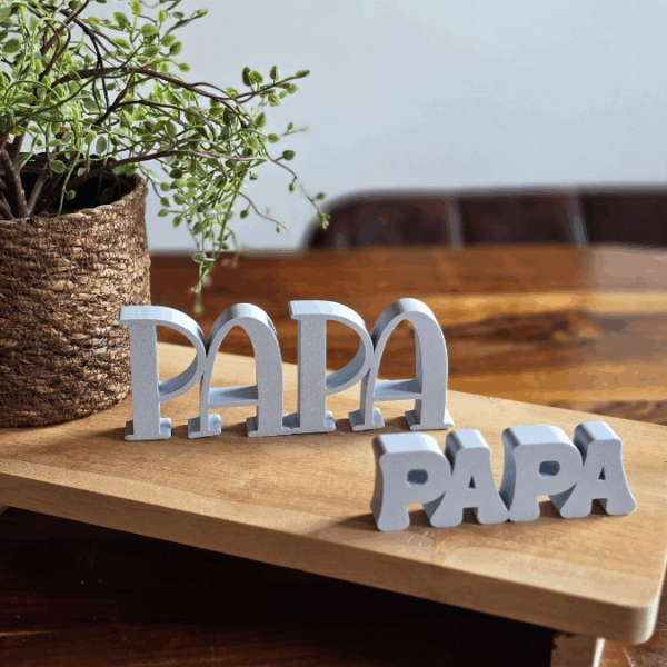 STL 3D Druck Datei 3er Set Vatertag Papa Schriftzug 3D-Datei