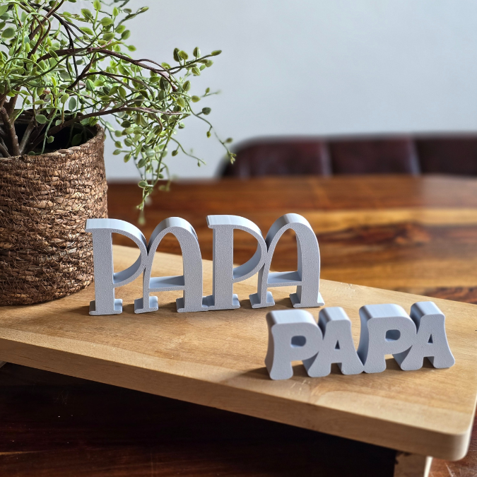 STL 3D Druck Datei 3er Set Vatertag Papa Schriftzug 3D-Datei